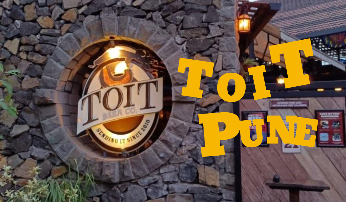 Toit Pune - A vibrant gastropub showcasing delicious cuisine, a diverse selection of craft beers, and a lively ambiance with musical notes in the background, perfect for a fun night out.